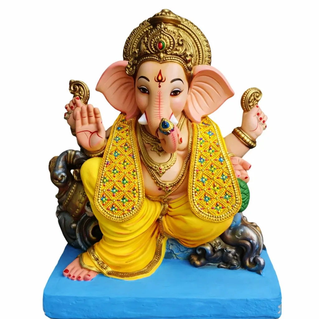 Ganpati Sheela Velvet  (Yellow)