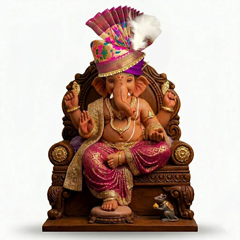 Ganpati Feta 3 Ft  (Purple)