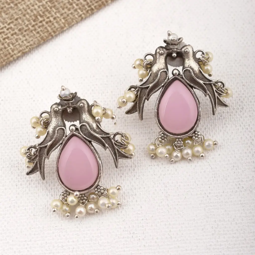 Jeeya Stud Monalisa Stones Earrings for Women & Girls