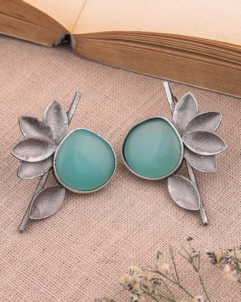 Emma Stud  Monalisa Stones Earrings for Women & Girls (Blue)