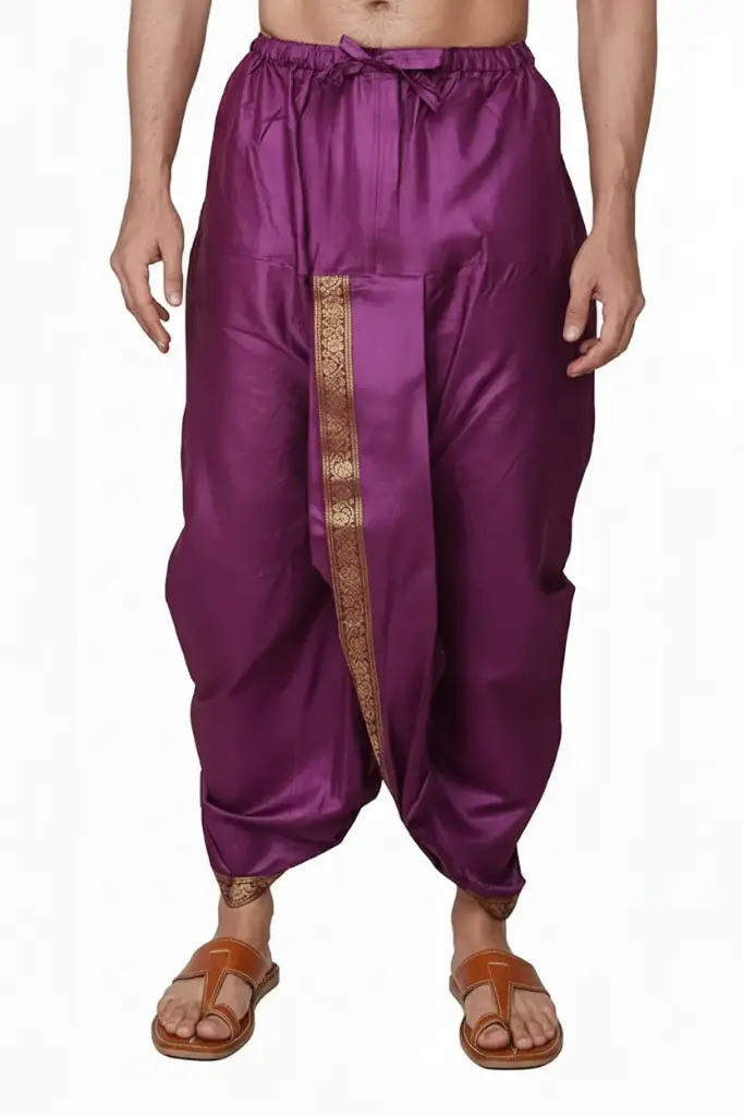 Silk Dhoti For Men (Purple)