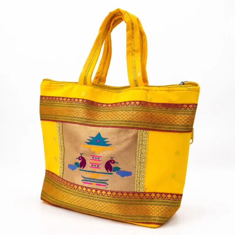 Paithani Handbag  (Yellow)