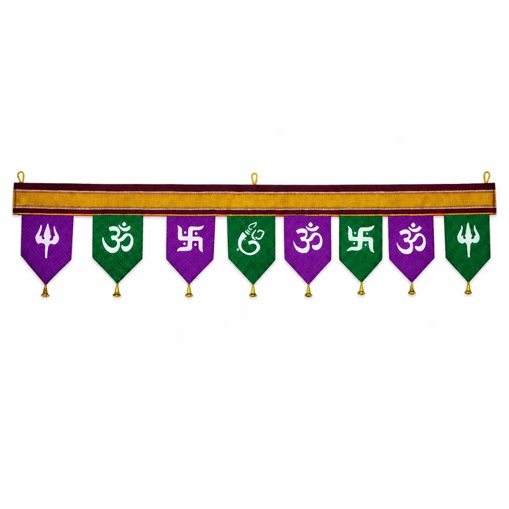 Multicolor Khan Fabric Toran for Door (Purple)