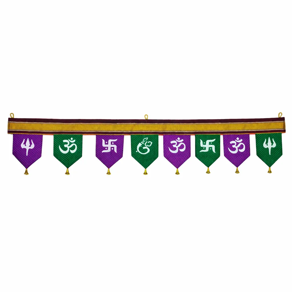 Multicolor Khan Fabric Toran for Door (Purple)