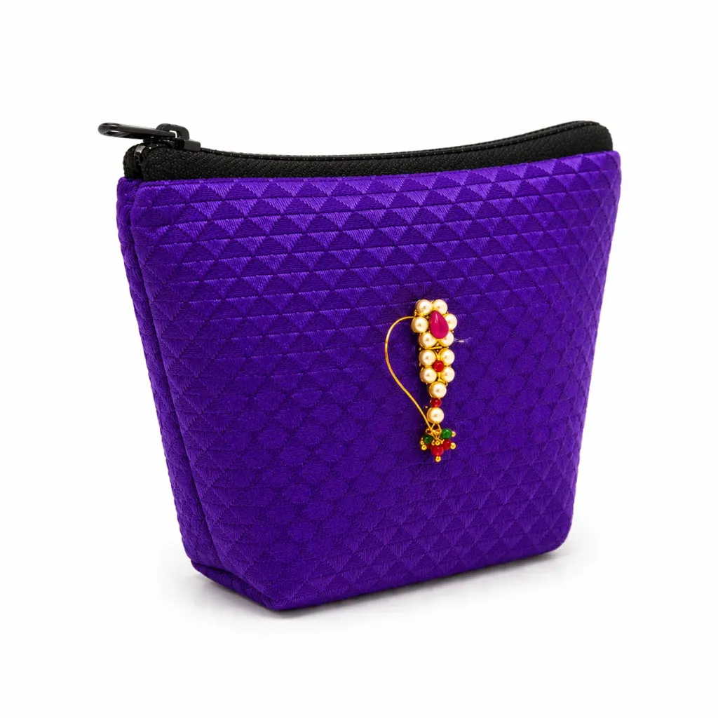 Khan Fabric Nath Pouch (Purple)