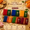 Traditional Khan Fabric Nath Design Pouches – Pack of 6