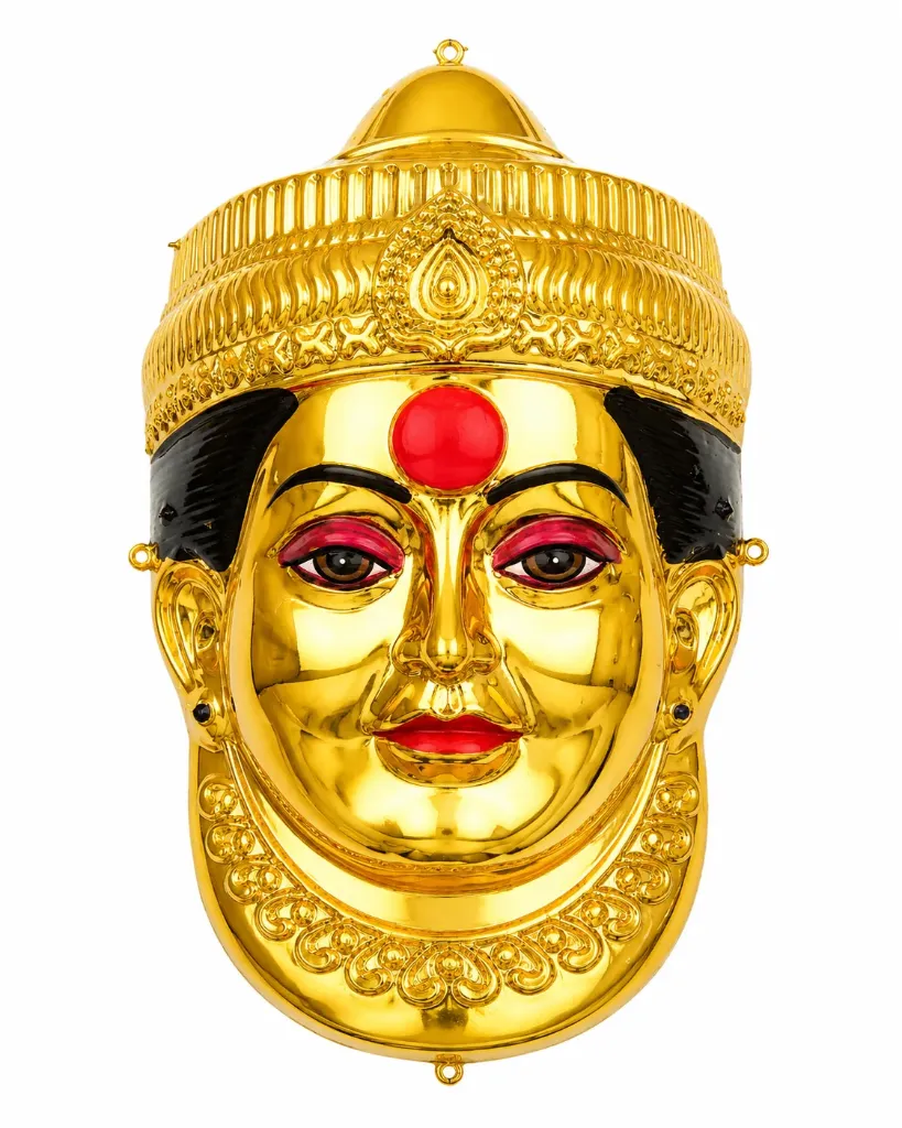 Ekvira Devi Golden Mukhoda for Pooja & Temple Decoration