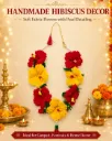 Handmade Hibiscus Flower Mala for Pooja & Festive Decor