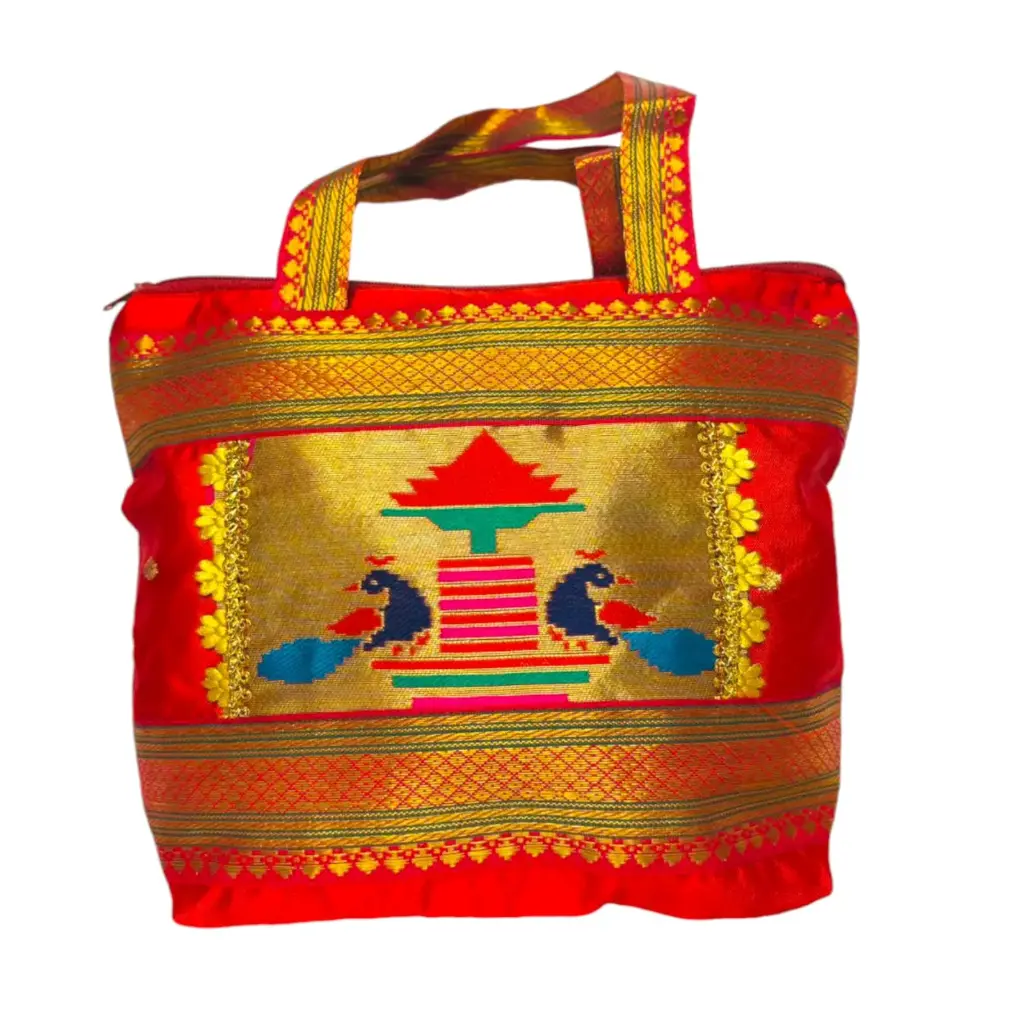 Paithani Handbag  (Red)