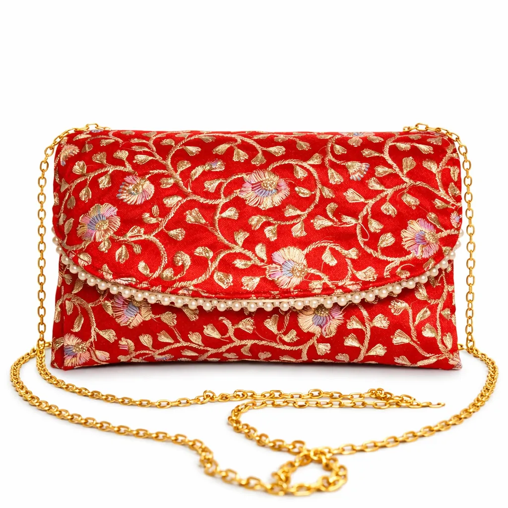 Embroidery Purse  (Red)