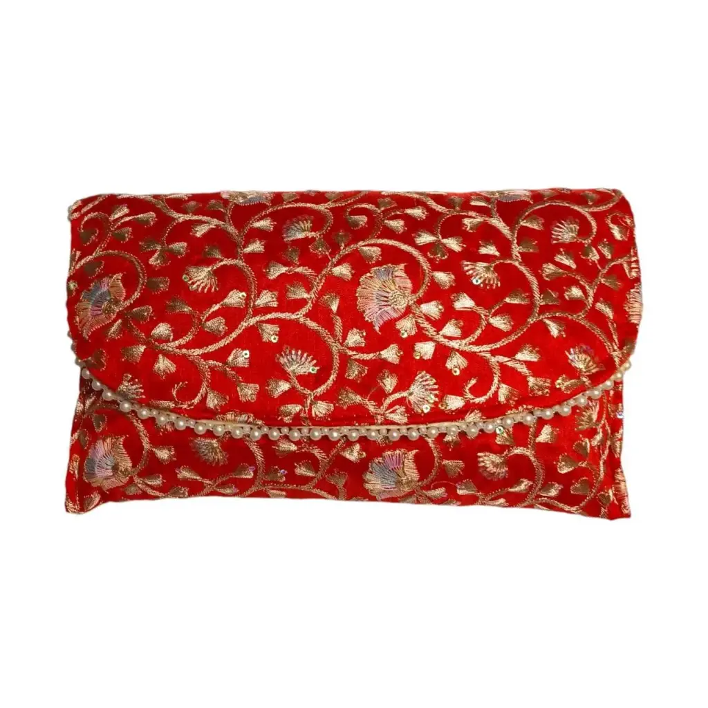 Embroidery Purse  (Red)