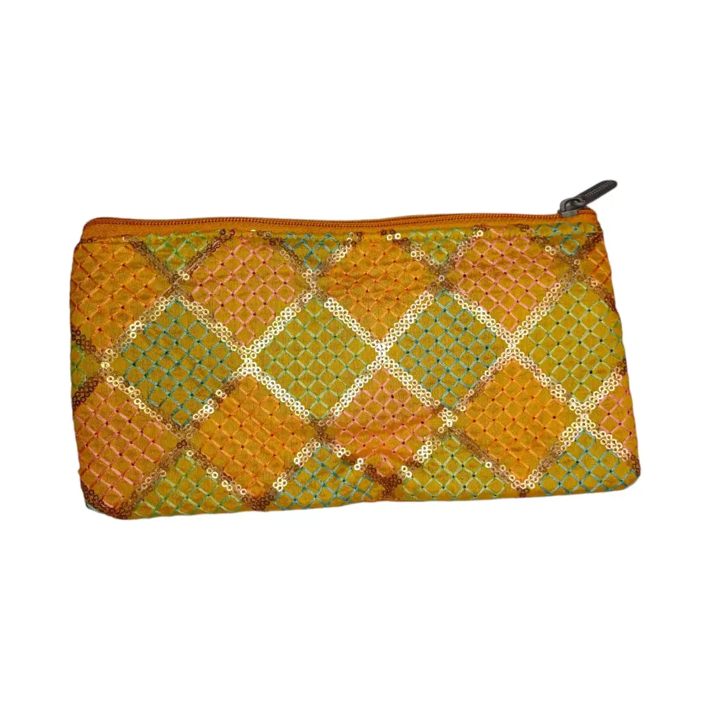 Hand embroidery pouch (Yellow)